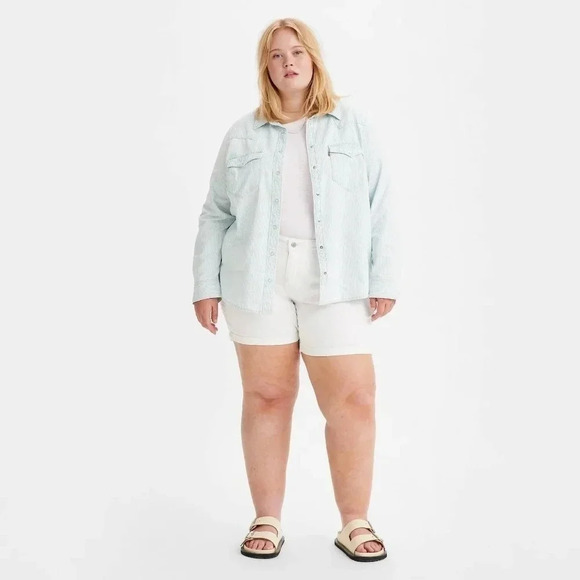 Signature by Levi Strauss & Co. High Rise Plus Size Heritage Denim Shorts 28W. - Picture 3 of 16